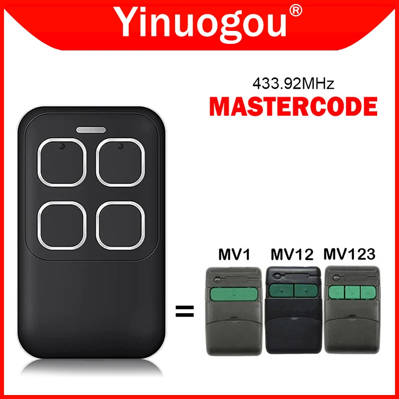 MASTERCODE MV1 MV12 MV123 Garage Door Remote Control Duplicator 433.92MHz Rolling Code Electronic Gate Control Opener Command