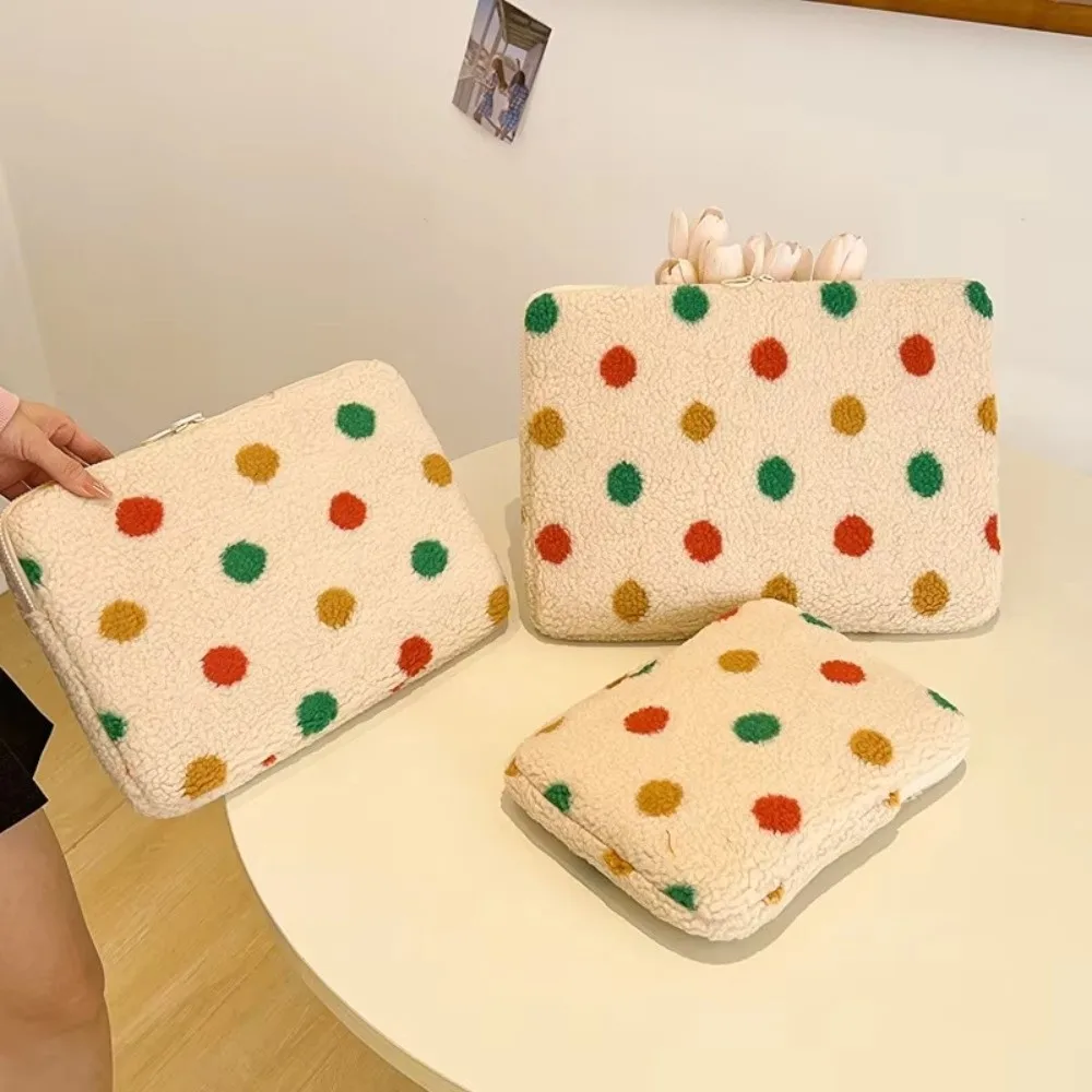 

New Color Polka Dot Laptop Sleeve Case Plush 11/13/15 Inch Notebook Cover Shockproof Ultra Thin Tablet Protective Pouch Gift