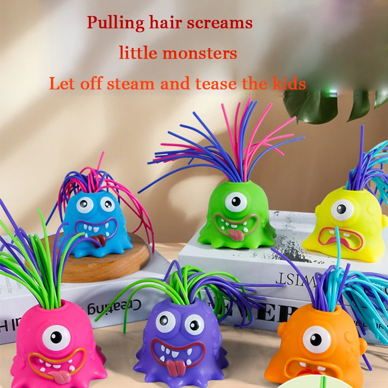 Screaming Little Monsters Pulling Hair Makes Unpack Scream and Vent The Toy Stress Relief Games  Party Favors For Kids Birthday