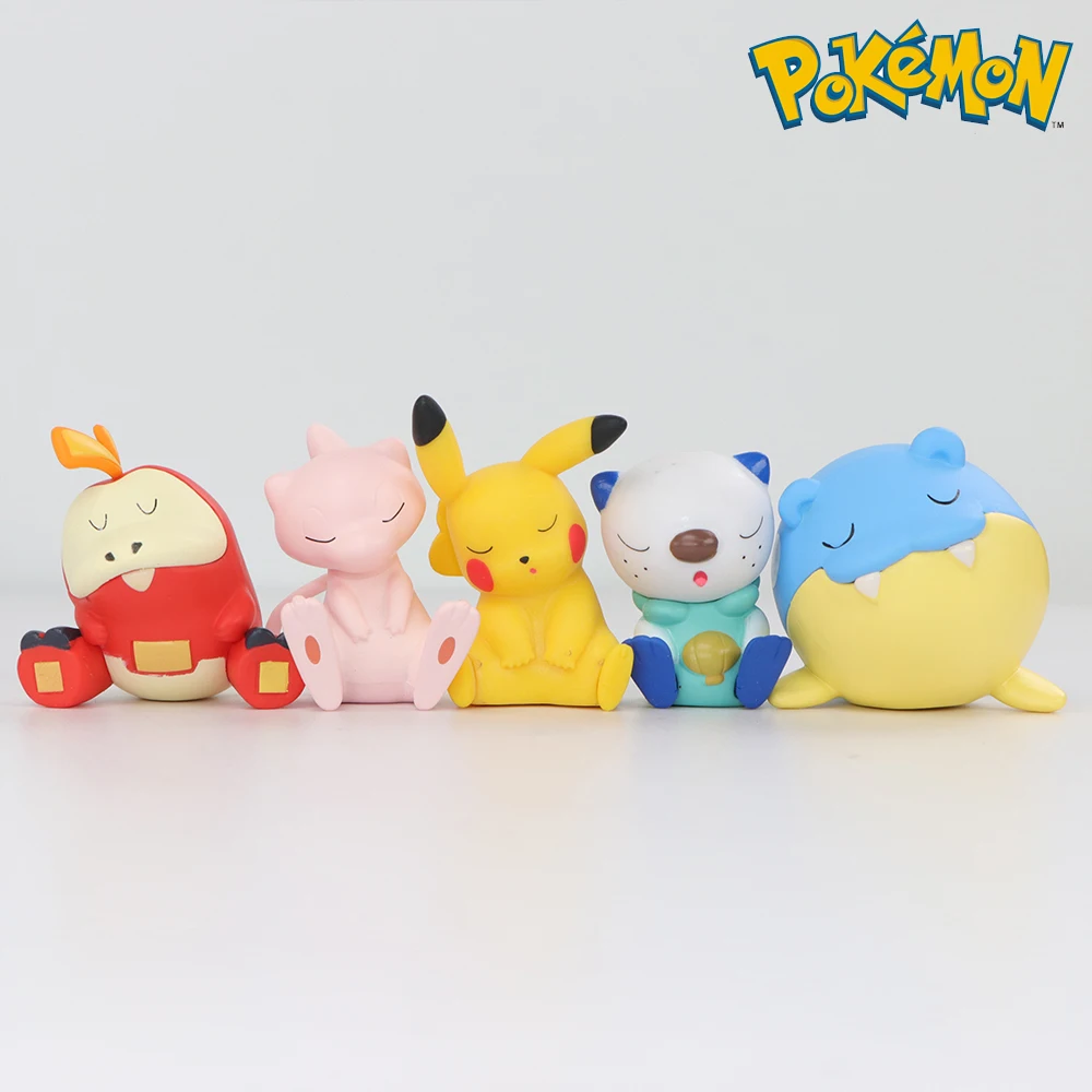 البوكيمون 5-6 قطعة نموذج مجموعة Mew Marill Spheal Fuecoco Oshawott الشكل اللعب 4-6 سنتيمتر دمى بولي كلوريد الفينيل الصغيرة سطح المكتب تمثال الديكور الهدايا