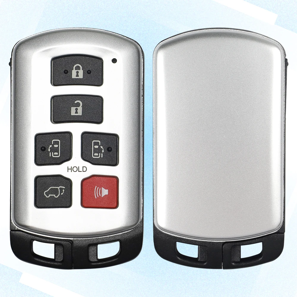Remote Car Key Shell for T-oyota Sienna 6Buttons for Emergency Key Blade No Logo Smart Keyless Blank Vehicle Keys Case