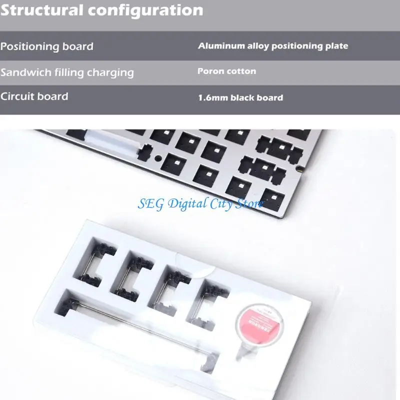 

U75B Raven61 61Key Mechanical Keyboard 32Bit Controller Horswappable Metal Keypad
