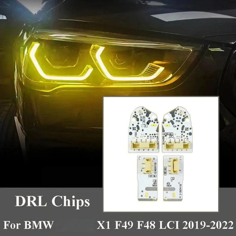 Angel Eyes DRL Boards For 2020-2022 BMW F49 F48 X1 LCI 2021 Yellow LED Refit Headlight Modules Daytime Running Lights Chip