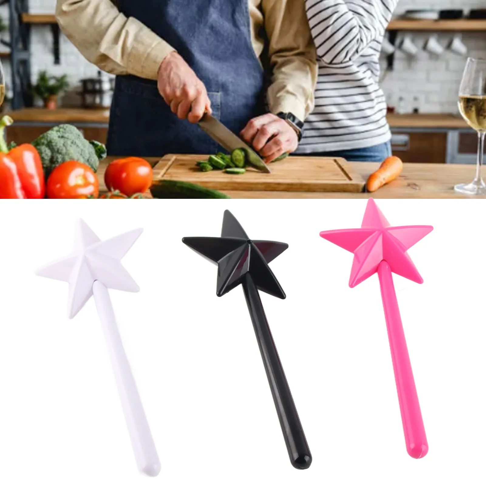 Magical Wand Salt and Pepper Shakers Pentagram Magical Salt Pepper Shakers  Black White  Seasoning for Kitchen