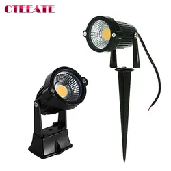 Iluminação led cob para jardim, 5w, 7w, 10w, 15w, área externa, lâmpada para gramado, à prova d'água, iluminação para caminho de jardim, holofotes ac110v, 220v, dc12v, 24v