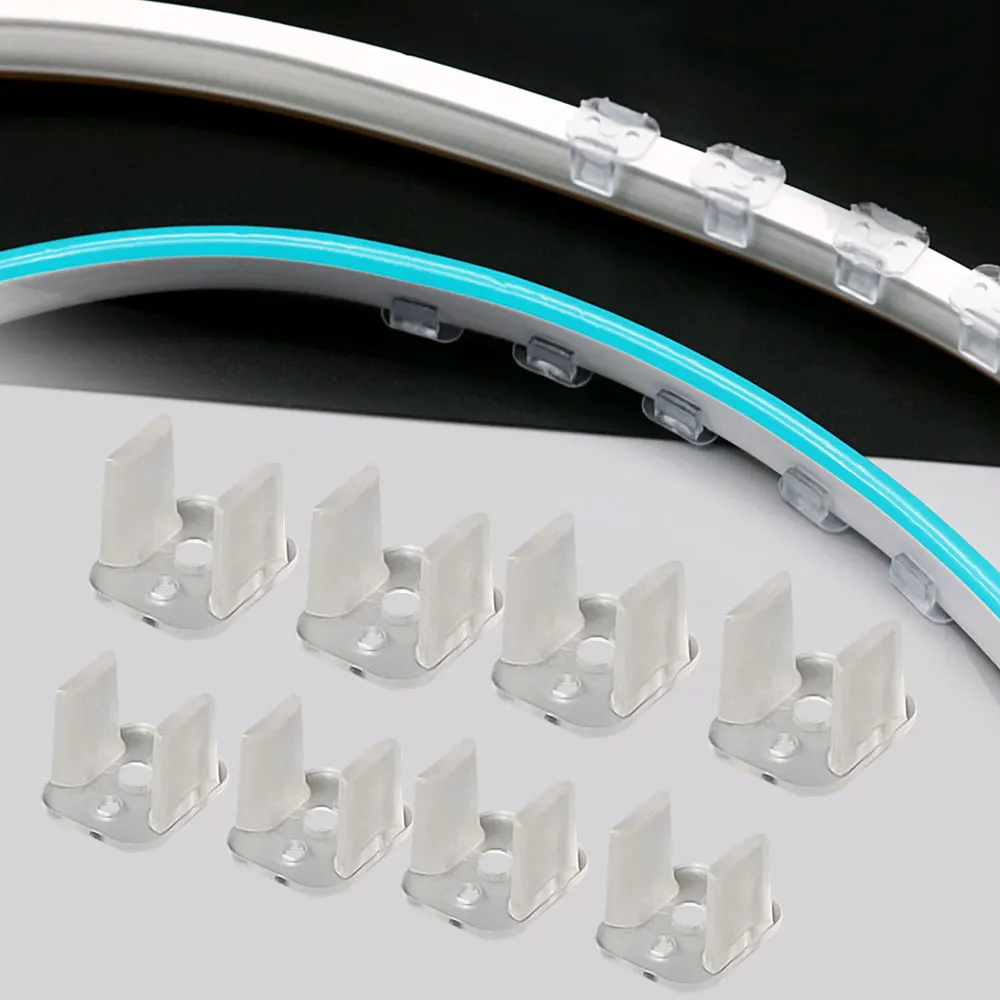 50pcs LED Strip Clips Connector for Fixing 2835 Neon Light 6*12mm 8*16mm Plastic Buckle Flexible Ribbon Tape Accessories