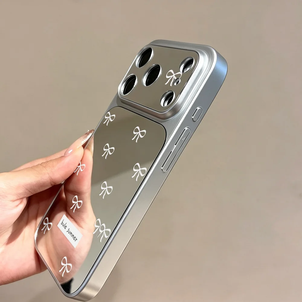 Make Up Mirror Phone Case For iPhone 17 18 Pro Max 16 13 15 14 11 12 17promax 18promax 16promax Protective Bow Knot Cover Bumper - view 6