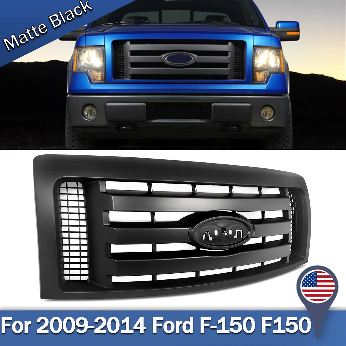 

SAIQINGSP Fits For Ford F-150 F150 2009-2014 Model Front Bumper Grille Grill Car Accessories Tools