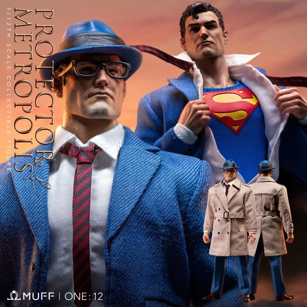 EN STOCK MUFF TOYS figura de acción a escala 1/12 Superman Clark Kent Guardianes de Metropolis Anime Hero 6 pulgadas hombres soldado modelo regalo