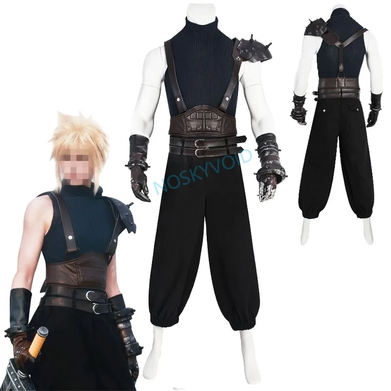 

Anime FF7 Cloud Strife Cosplay Costume FFVII ACC Cloud's Combat Uniform Set Halloween Advent Children Full Outfits