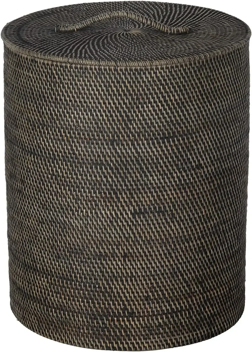 Round Rattan Hamper Laundry Basket With Lid Removable Liner Perfect For Home Storage Bathroom Bedroom Kids Room Nursery Black Wa