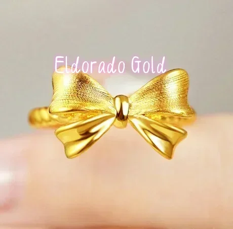 Eldorado Gold  24k pure gold butterfly rings 999 real gold finger rings gold wedding rings