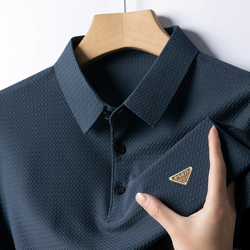 Men's Versatile Seamless Men's Comfortable Casual Lapel Shirt Slim Fit Fashion Top