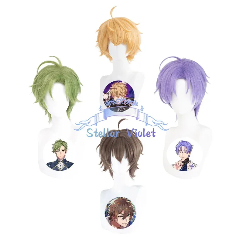 LQKuya شعر مستعار تأثيري مقاومة للحرارة لعبة نو: كرنفال إيدن تأثيري بيروكات صناعية أرجواني/بني/أخضر/ذهبي أوليفين كوينسي أنيمي واي فاي #1