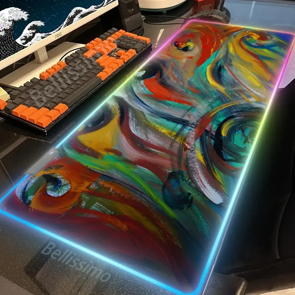 RGB Art Mouse Pad Gamer XL New Large Home HD Mousepad XXL Playmat Soft Office tappetino per mouse antiscivolo accessori per ufficio tappetini per Mouse