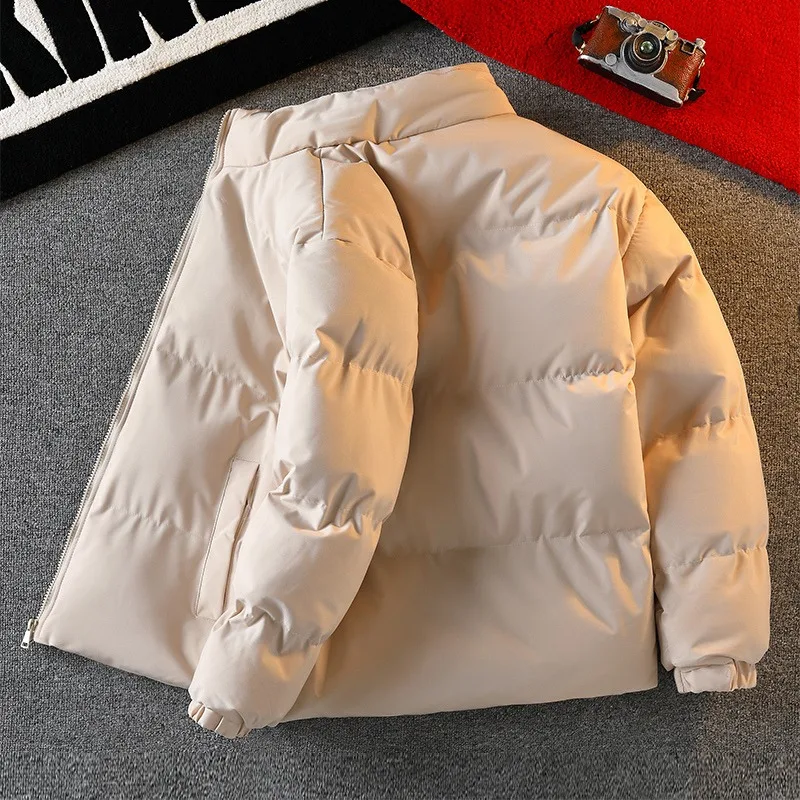 

Warm Cotton Jaet Men's Winter Bread Sle Trendy Brand Youthful Long Sve Zipper Closure Hooded Casual Outerwear Coat