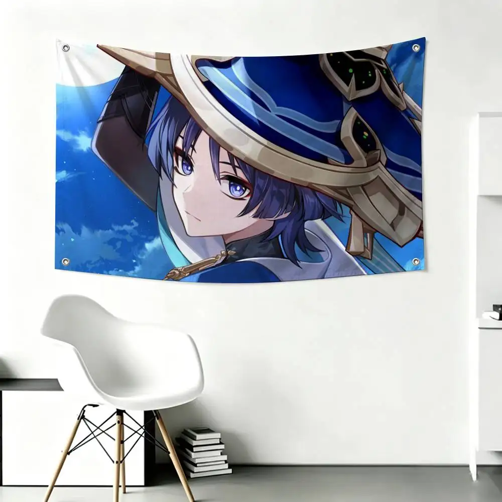 Genshin impact Wanderer  Flag Suitable For Party Club Outdoor Interior Wall Decoration Banner Fans Gift