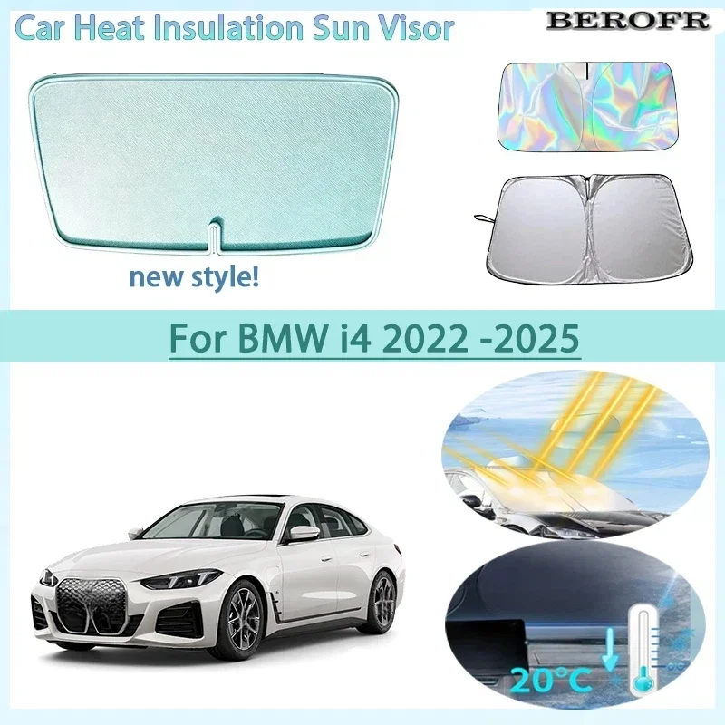 Sun Visor Summer Cooling Auto Accessories Car Front Windshield Sunshade Heat Insulation For BMW i4 2022 2023 2024 2025 Foldable