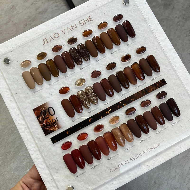 JIAOYANSHE 20 kolorów Zestaw żeli do paznokci Salon paznokci 2024 Nowy zestaw do zdobienia paznokci Nieoxic żel Uv Ekologiczny klej roślinny