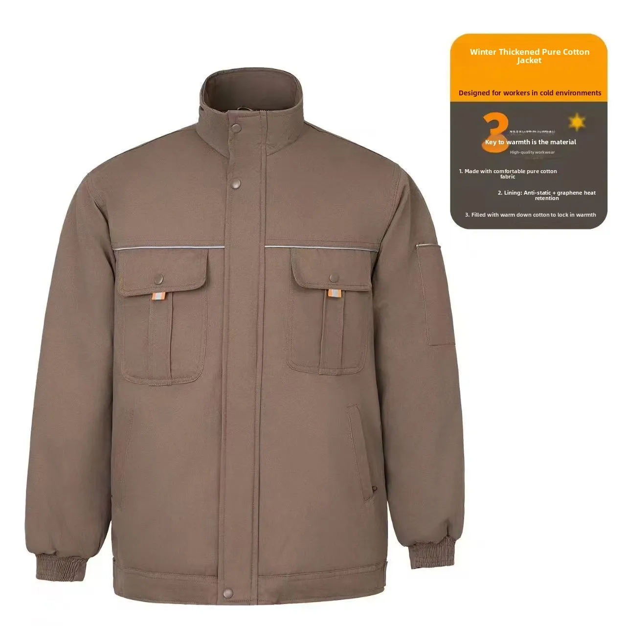 Thickened Winter Pure Cotton Long Sleeve Workwear  Welding Set Breathable Anti-Heat Wear Resistant Labor Protection