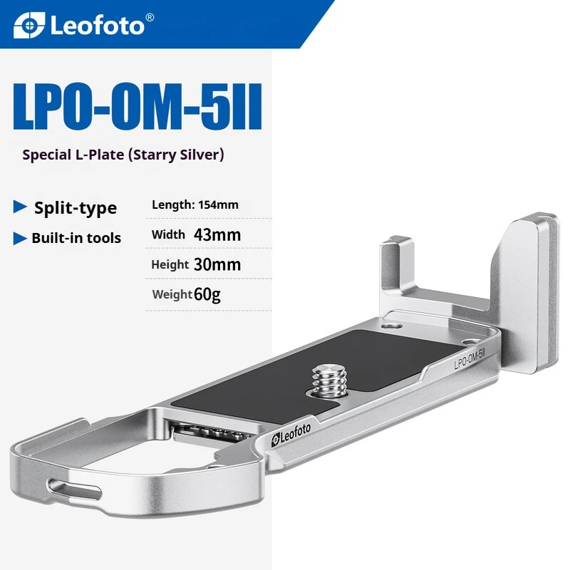 

Leofoto LPO-OM-5II L-Plate for Olympus OM5II Arca-Swiss Standard Dovetail Slot Vertical Shooting Accessory