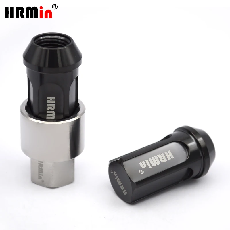HRMin anti-theft Gr.5 titanium cone seat closed end wheel lug nut titanium nut M12*1.5*45mm/M12*1.25*45mm For racing