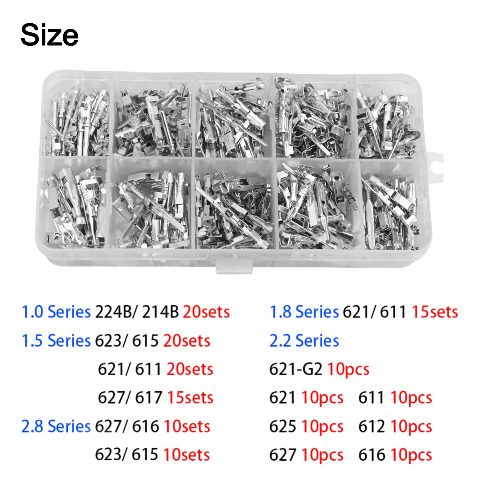 Electrical Connector Kit Car Electrical Wire Terminal Kit 1 1.5 1.8 2.2 2.8mm Buckle Design Excellent Electrical Conductivity