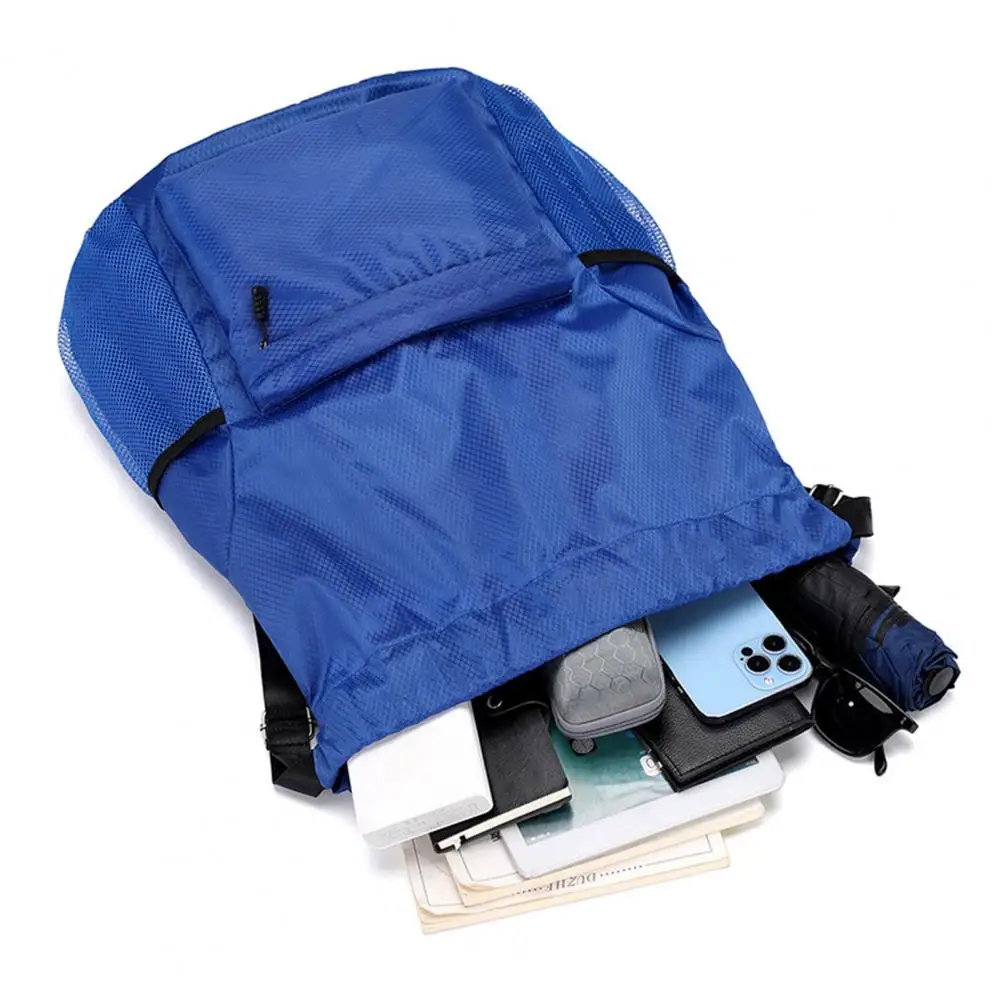 Durable Drawstring Backpack Waterproof Drawstring Backpack Wear-resistant Swimming Gear Bag Capacity Multi-pocket Sports Travel