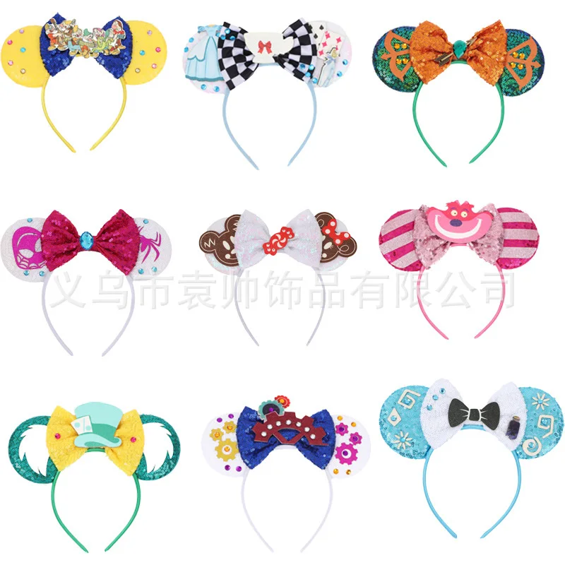 

New Disney Mickey Mouse Headband Kawaii Western-Style Hair Accessory Unisex Hair Clip Party & Holiday Gift
