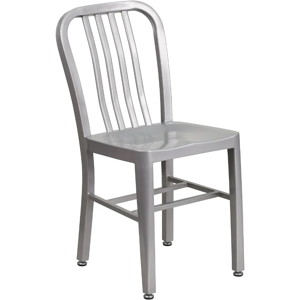 

Commercial Grade Silver Metal Indoor-Outdoor Chair