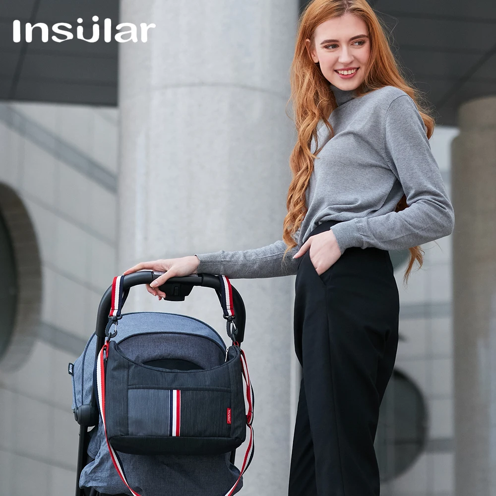 

Insular Baby Stroller Organizer Bag with Hook Mummy Diaper Bag Carriage Hanging Storage Travel Nappy Bag with Folding Feature