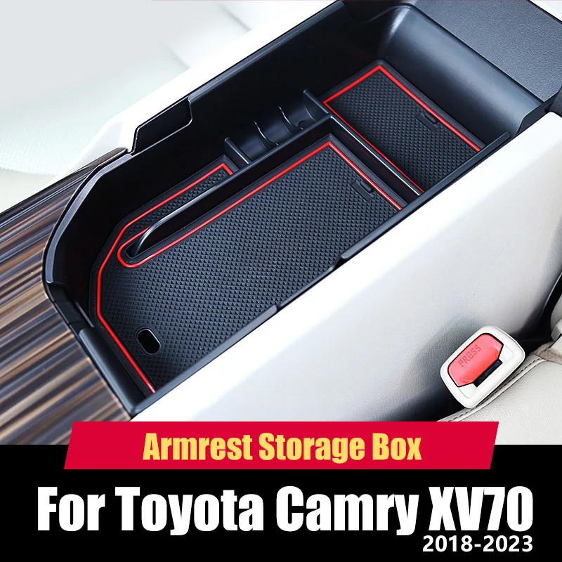 

Car Armrest Box Storage Stowing Tidying Container Organizer Holder Tray for Toyota Camry 70 XV70 2018-2021 2022 2023 Accessories