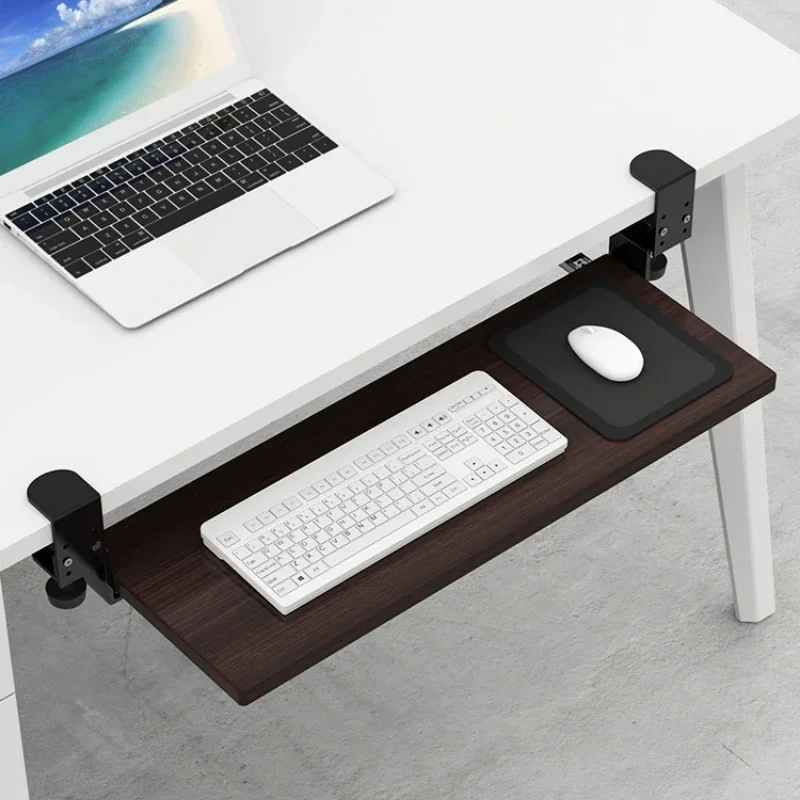 Adjustable Keyboard Bracket, Clip Drawer Holder, Free Mounting Desktop Slide Rail, Mouse Storage Convenient Shelf, Space Saving