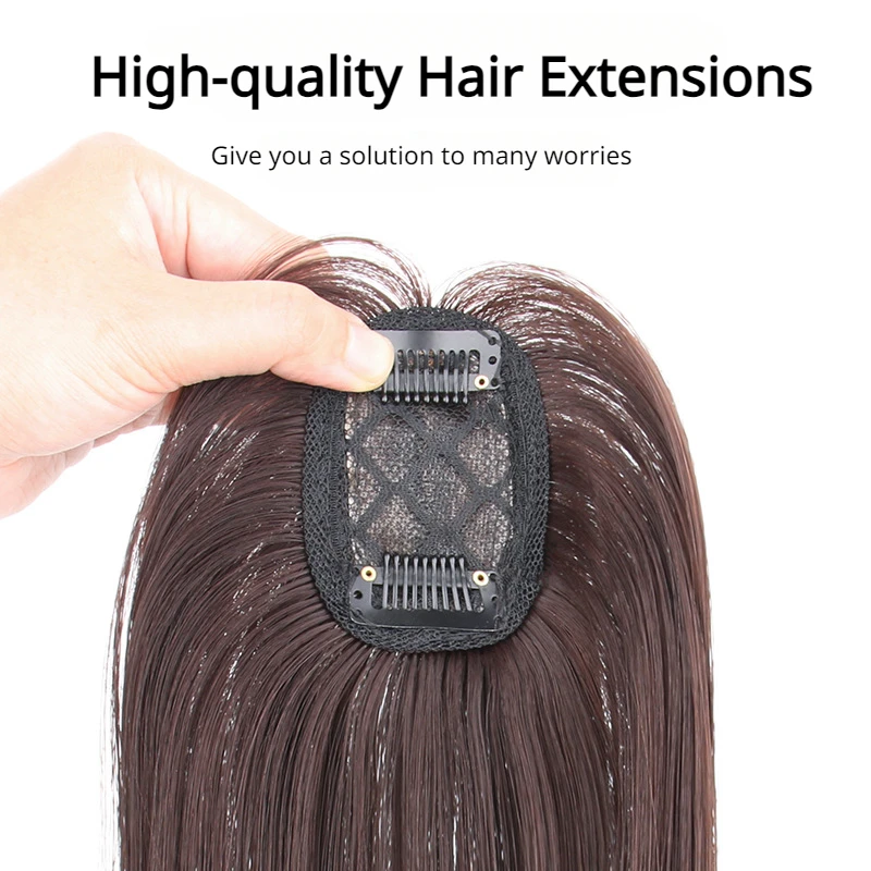 Fashion Head Wig Piece Simulation Hair Volume Increase Middle Parting Straight Hair Block One Piece Wigs for Women Daily Use