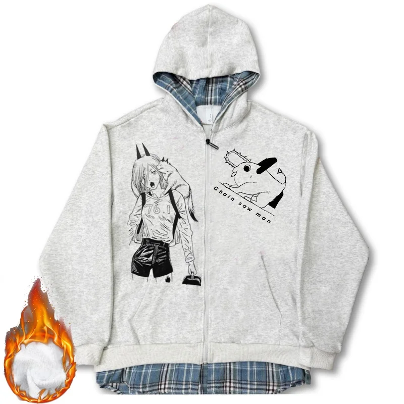 

Худи с ручной росписью и узором «Зубчатый человек», имитация двухслойности, из полиэстера, на флисовой подкладке, износостойкий, с длинными рукавами