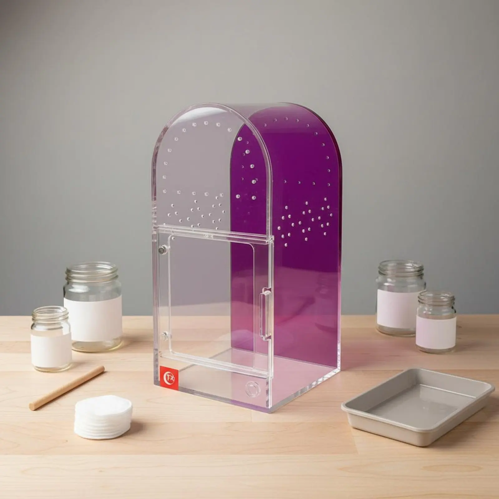 Acrylic Arachnid Breeding Box Installation-No-Cost Small Vivarium Arched Top Creature Enclosure High Clearness Terrarium