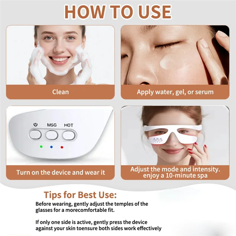 KEOL-Eye Massager 3D Anti-Aging Eye Massage Fatigue Relief Relief Relaxation Relieve Dark Circles EMS Eye Care Massage