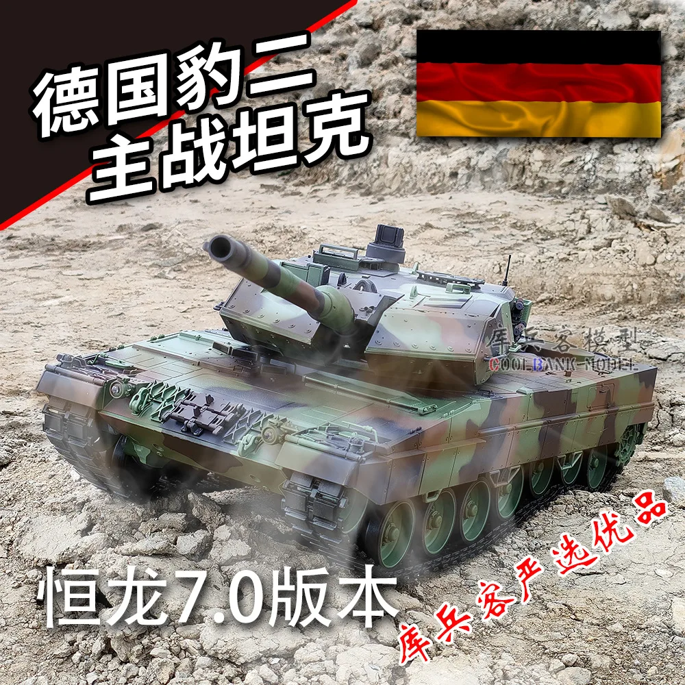 

Henglong New 2a6 German Leopard Metal Remote Control Main Battle Tank Off-Road Launch Smoke Military Model Toy Gifts For Boys