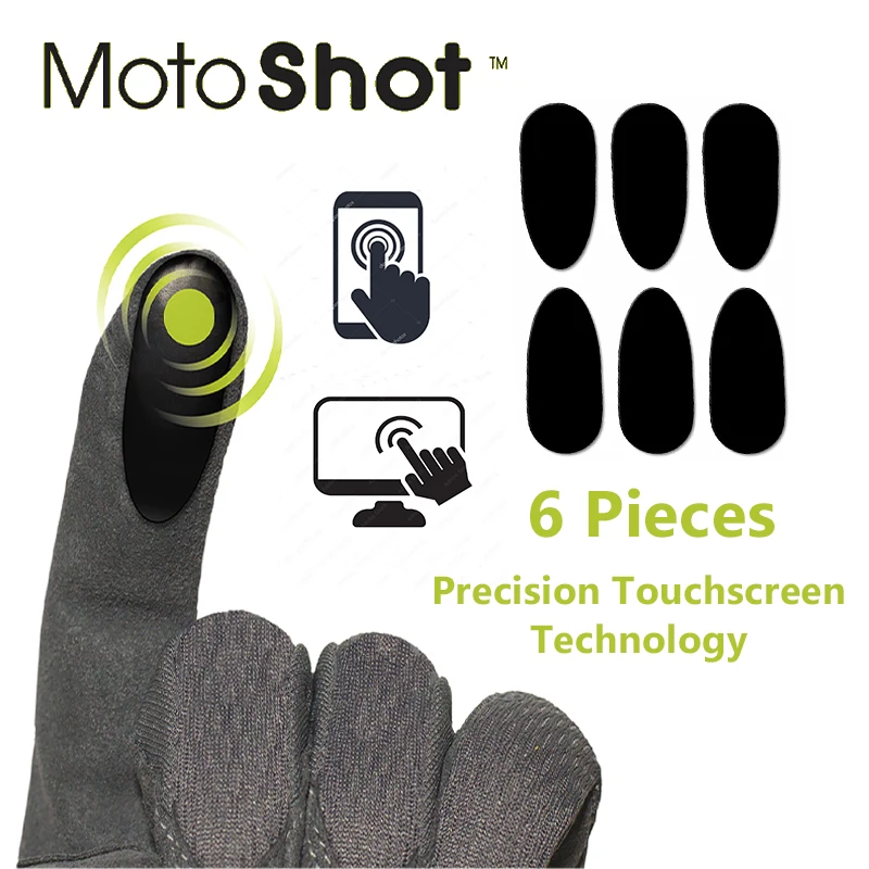 Motoshot Conductive Touch Screen Stickers for Gloves 1Pack（6PCS）