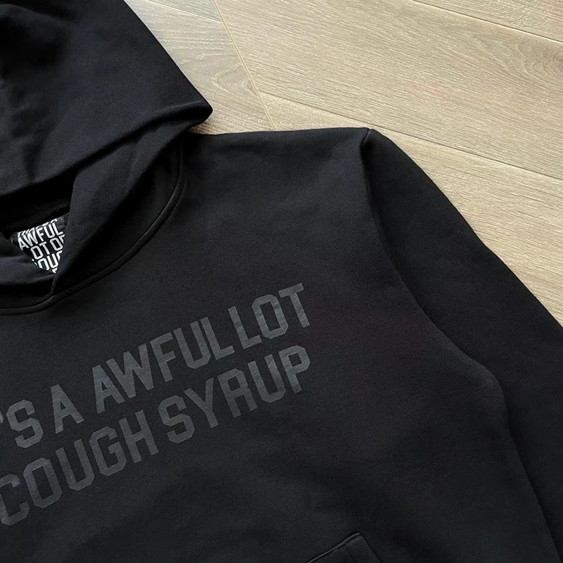 هذا مجموعة رهيبة من السعال شراب هوديي Sweatpants صورة حقيقية شعار يطبع بلوزات الرجال النساء الشارع الشهير ملابس رياضية مجموعة