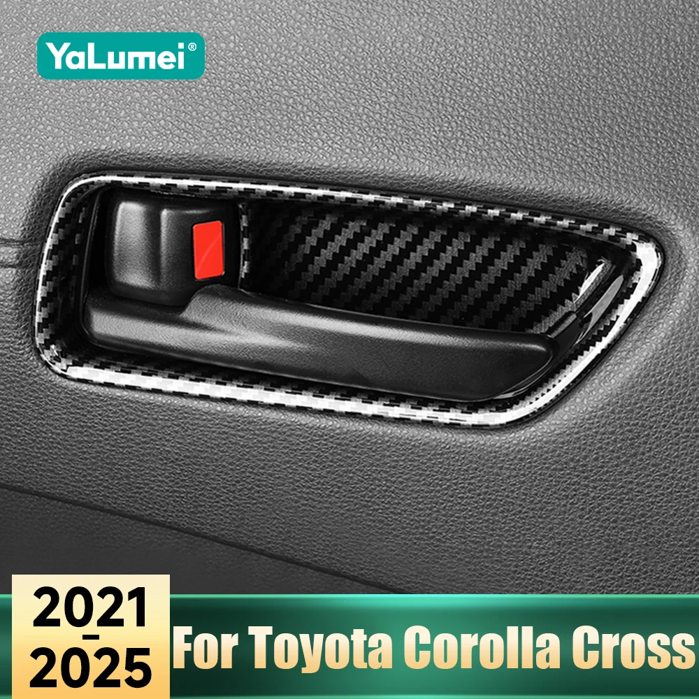 

For Toyota Corolla Cross XG10 Hybrid 2021 2022 2023 2024 2025 Car Inner Door Handle Bowl Frame Decoration Covers Trims Sticker