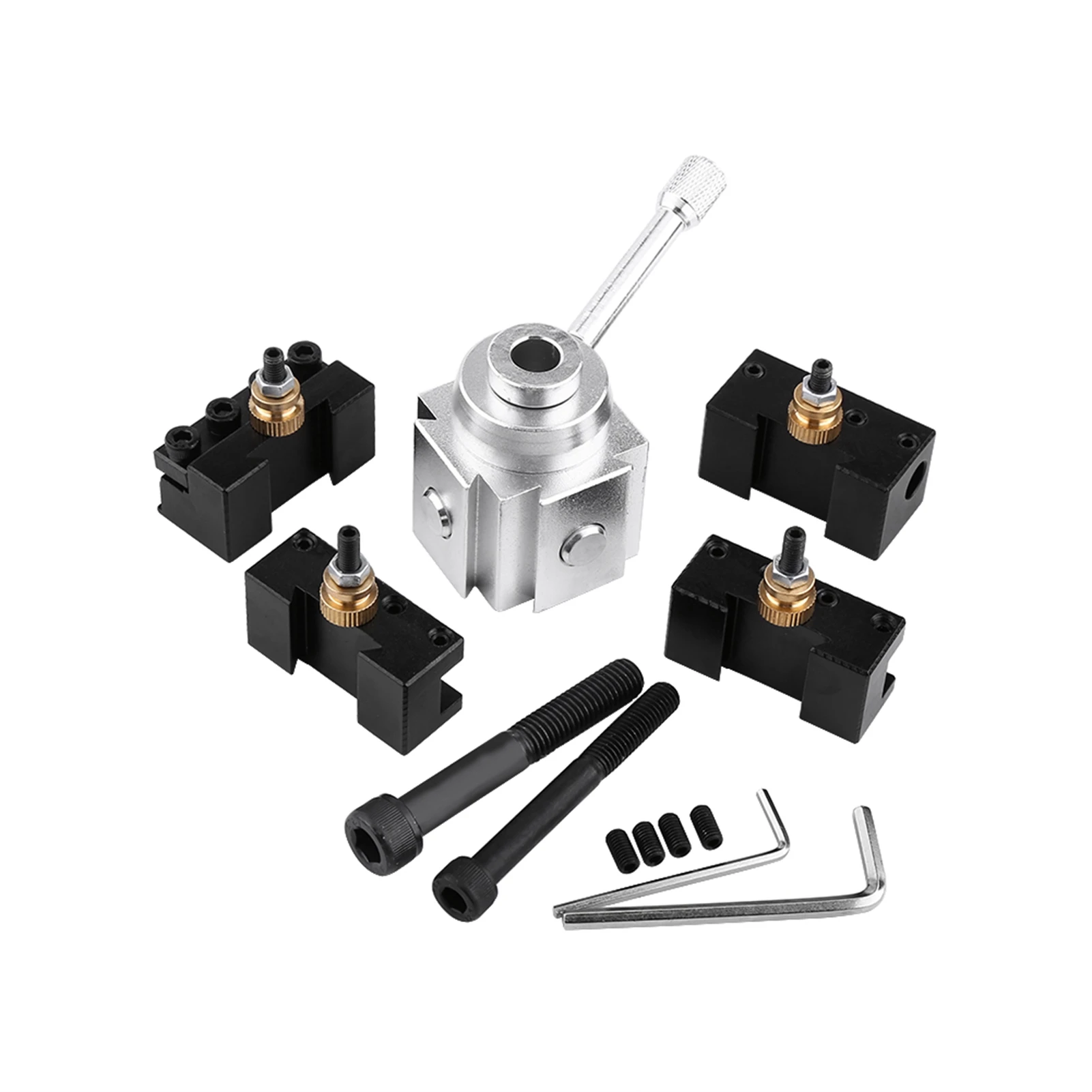 

Lathe Tool Post Holder Set Aluminum Alloy Quick Change Mini Lathe Tool Post and Holder Kit Lathe Accessary