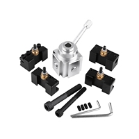 Lathe Tool Post Holder Set Aluminum Alloy Quick Change Mini Lathe Tool Post and Holder Kit Lathe Accessary