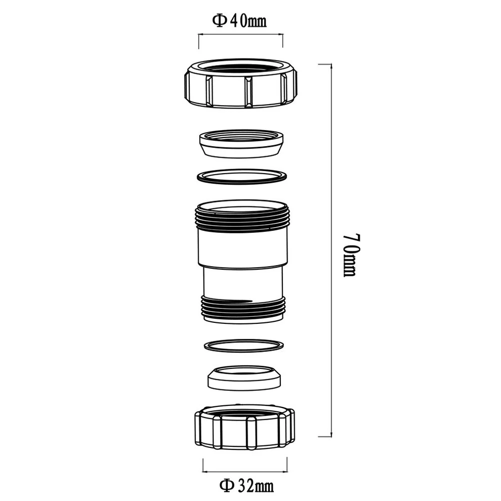 الأنابيب تمديد موصل 40 مللي متر أنثى إلى 32 مللي متر أنثى المخفض الأنابيب المستقيمة للمكونات الأساسية المطلوبة لمشاريع السباكة