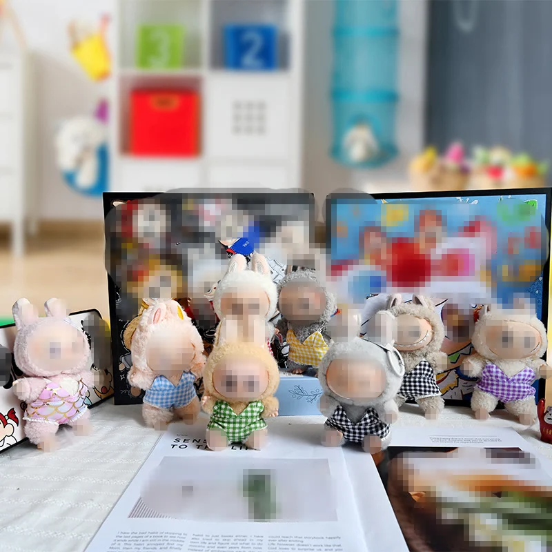 Mini letni strój kąpielowy na plażę piaskową, odpowiedni dla pluszaków Labubu o wysokości 15-17 cm, kostium kąpielowy, ubrania, akcesoria.