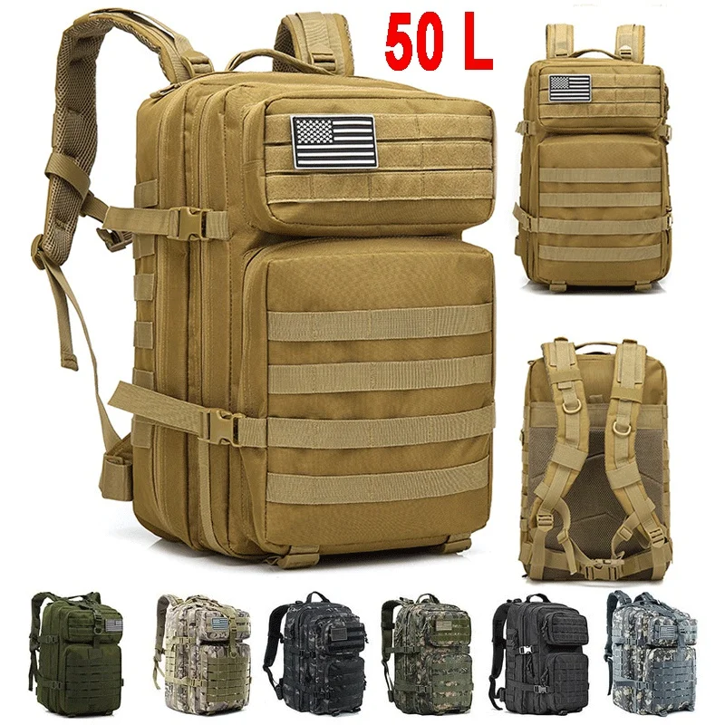 Military Tactical Backpack Large Assault Pack Molle Bug Out Bag Backpack Rucksacks for Outdoor Hiking Camping Trekking Hunting