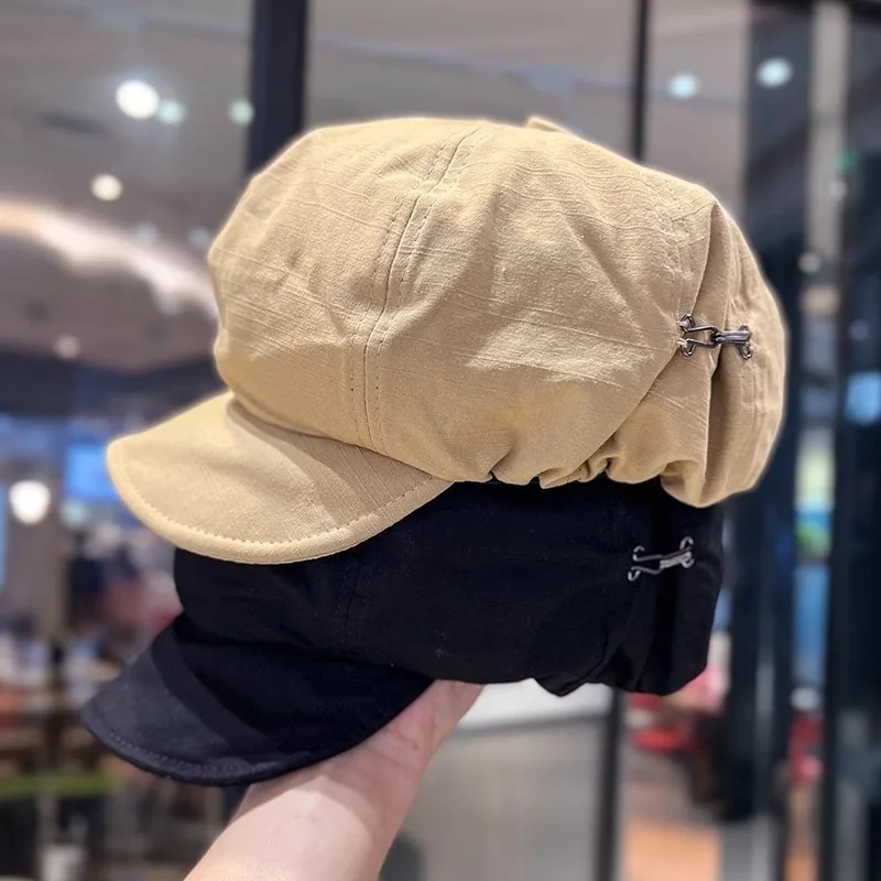

Japanese Style Thin Beret for Women New Vintage Cloud Newsboy Cap for All Seasons Face Slimming Artistic Casual Daily