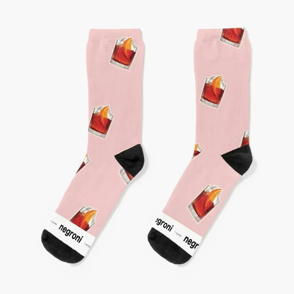 

Negroni on Pink, cocktail textile pattern Socks Heating sock Thermal man winter Rugby sports stockings Boy Child Socks Women's
