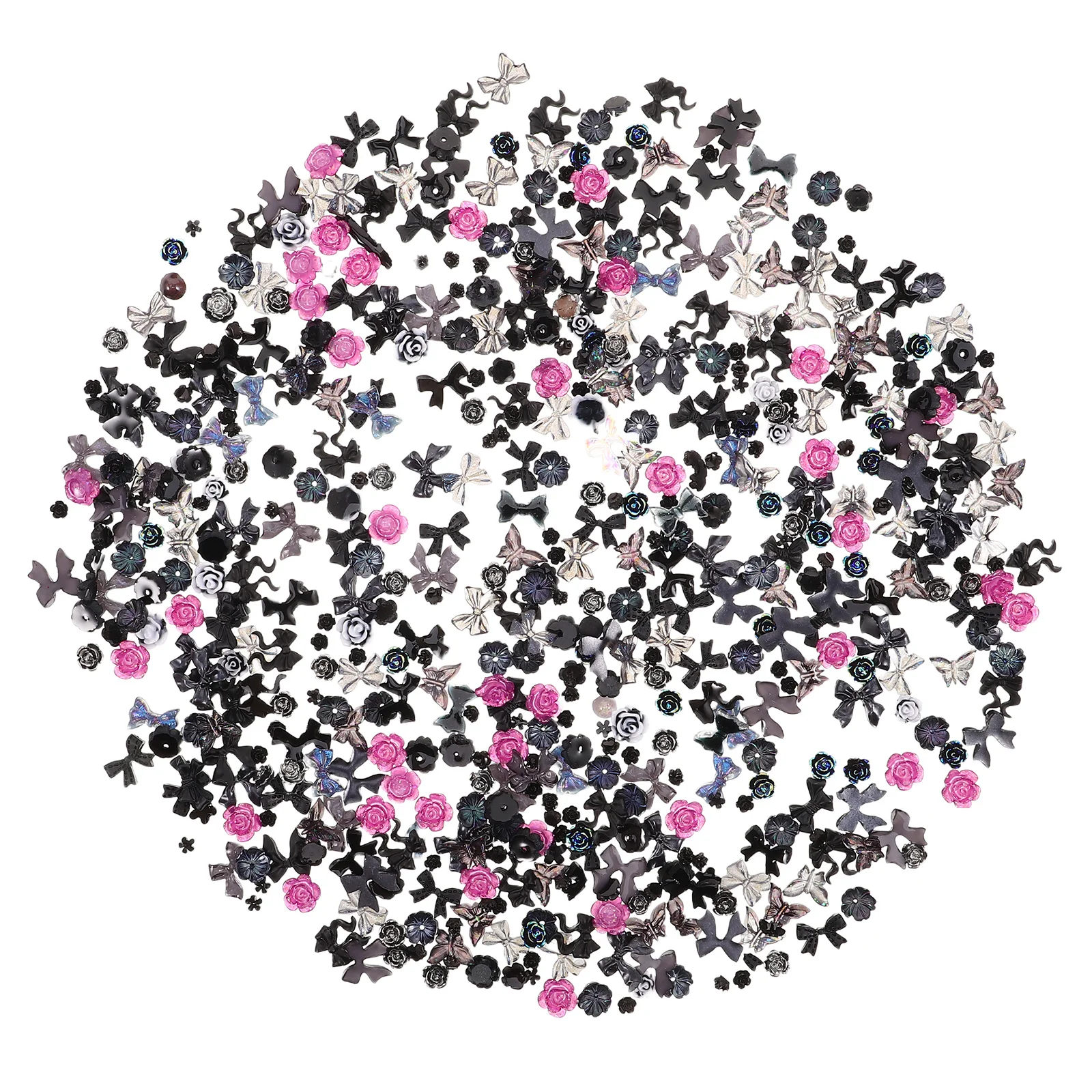 

400 шт., украшения для дизайна ногтей из смолы, бант в форме сердца, цветы, подвески для маникюра «сделай сам», аксессуары с плоской задней частью, ювелирное изделие, ремесло