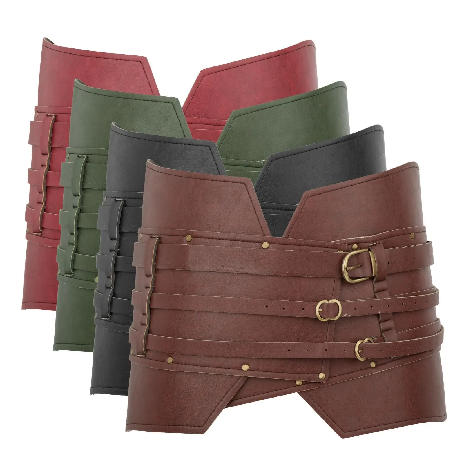 Ceinture large en PU pour moyen âge, harnais pour femmes et hommes, ceinture Corset
